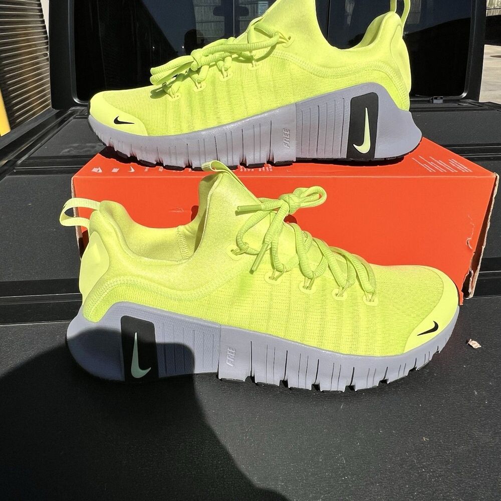 Nike Free Metcon 6 Mens Size 10.5 Light Lemon Twist Cement Grey Black FJ7127-700